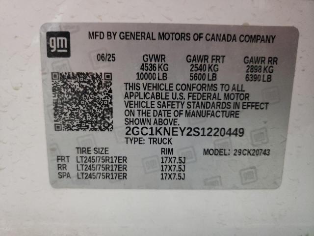 2025 CHEVROLET SILVERADO 2GC1KNEY2S1220449