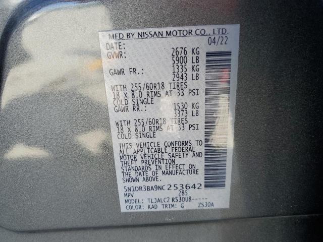 2022 NISSAN PATHFINDER 5N1DR3BA9NC253642