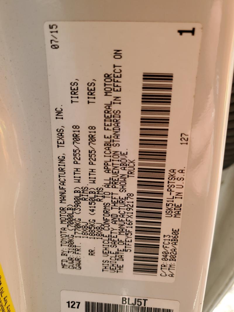 2015 TOYOTA TUNDRA CRE #3305608736