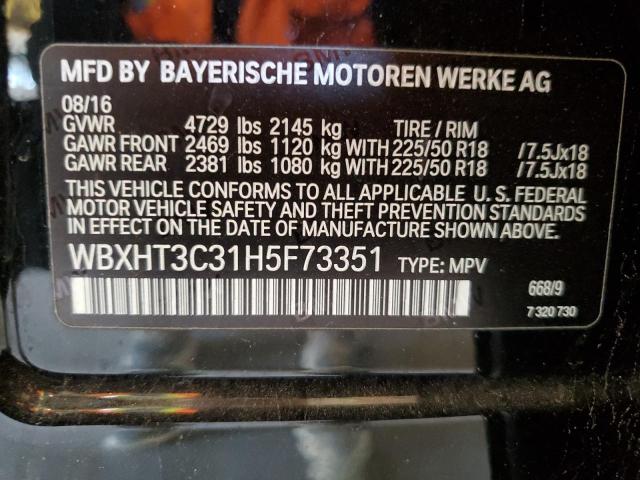 2017 BMW X1 XDRIVE2 WBXHT3C31H5F73351