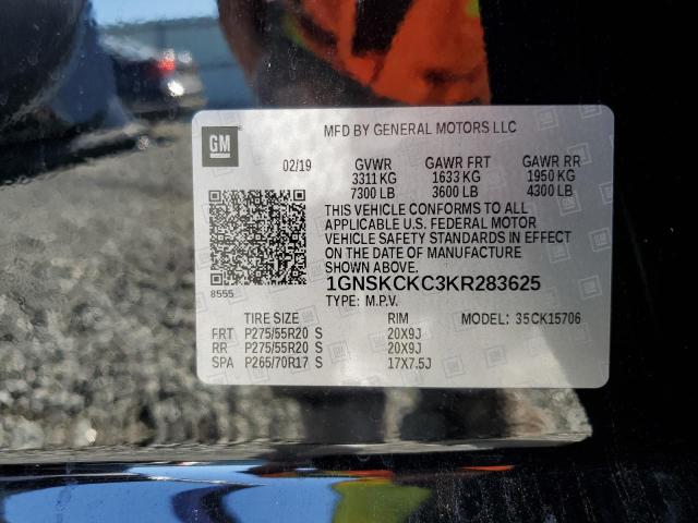 2019 CHEVROLET TAHOE K150 - 1GNSKCKC3KR283625