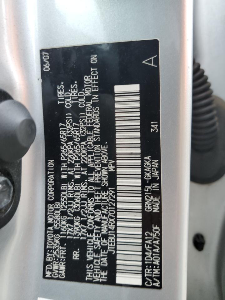 Lot #3302765338 2007 TOYOTA 4RUNNER SR