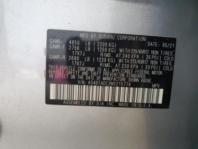 2021 SUBARU OUTBACK PR - 4S4BTADC2M3215776