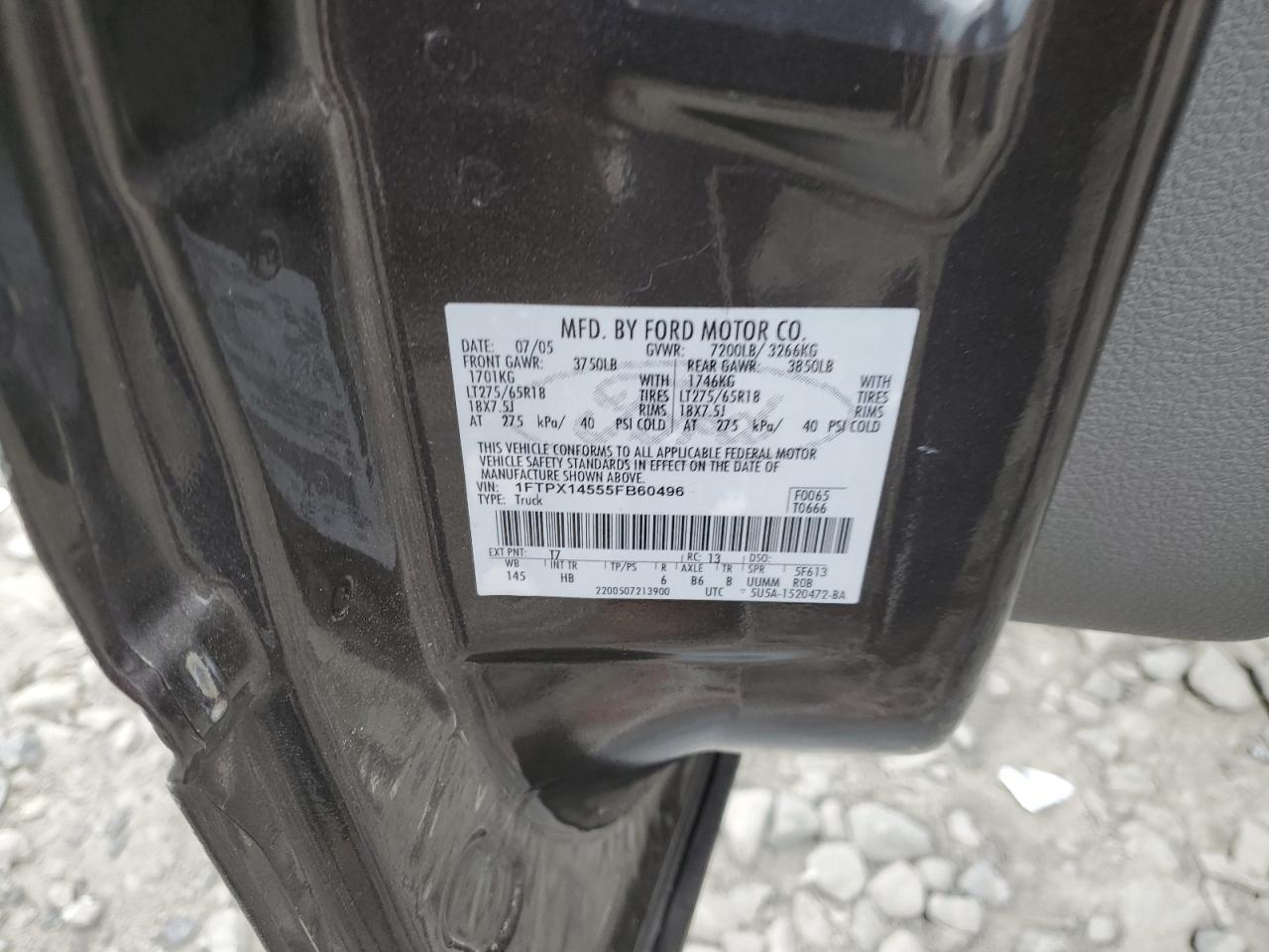 Lot #3275505720 2005 FORD F150