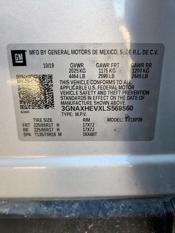 Lot #3303047610 2020 CHEVROLET EQUINOX LS