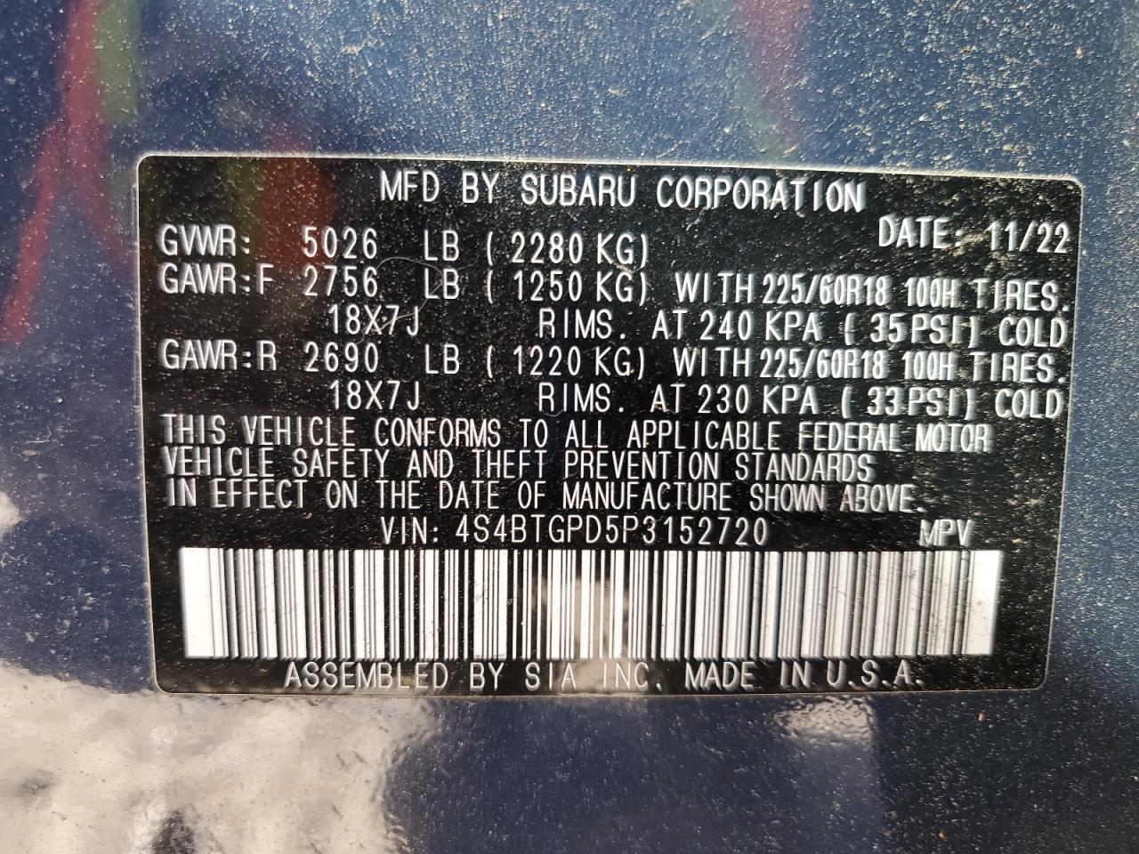 SUBARU OUTBACK TOURING