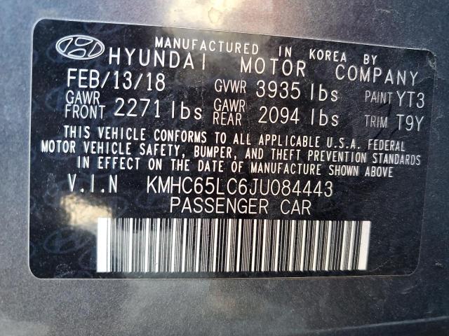 2018 HYUNDAI IONIQ BLUE KMHC65LC6JU084443