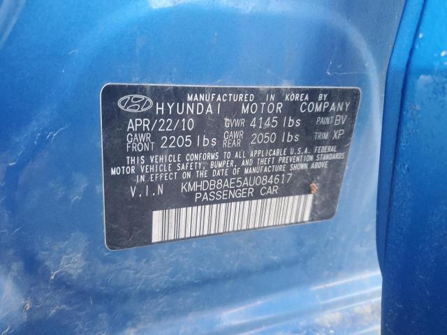 2010 HYUNDAI ELANTRA TO - KMHDB8AE5AU084617