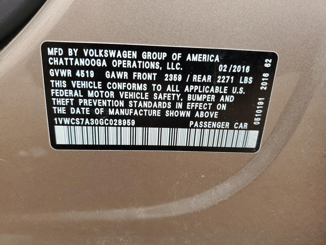 VOLKSWAGEN PASSAT SEL