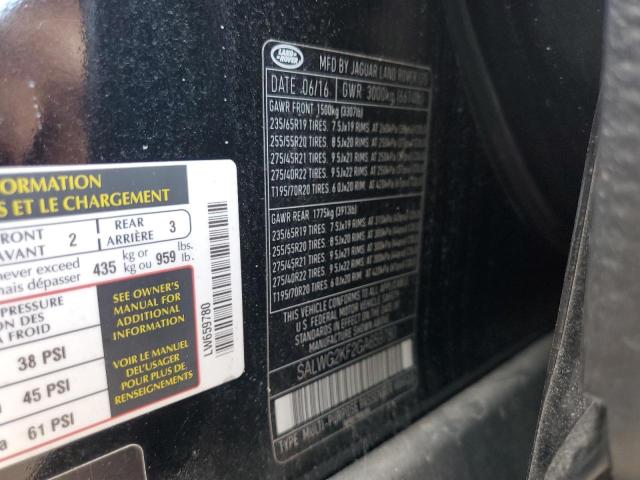 2016 LAND ROVER RANGE ROVE - SALWG2KF2GA659780