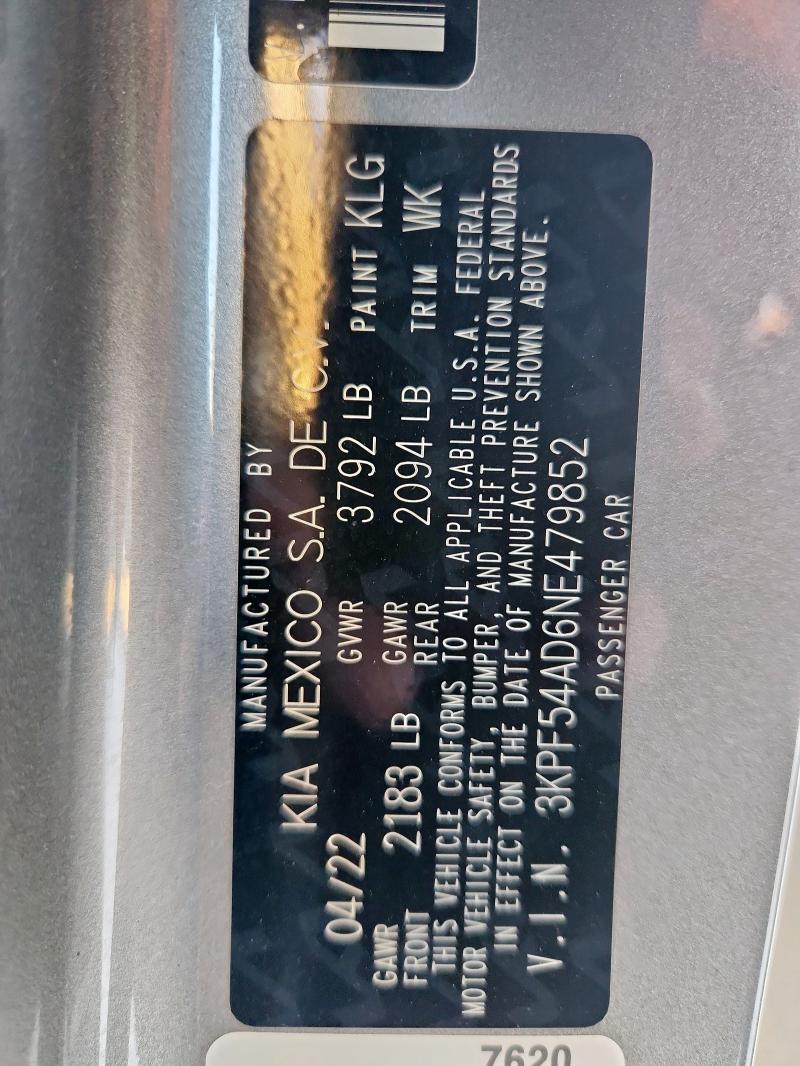 2022 KIA FORTE GT L #3305681722