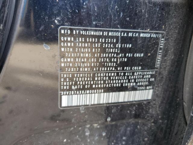 2018 VOLKSWAGEN TIGUAN SE 3VV2B7AX8JM008399