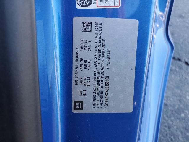 2018 CHEVROLET CAMARO 1G1FB1RX4J0156109