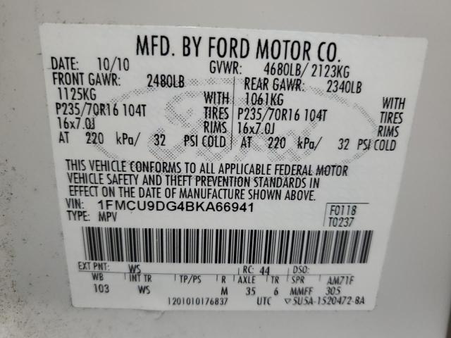 2011 FORD ESCAPE XLT - 1FMCU9DG4BKA66941