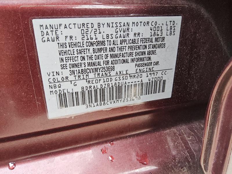 2021 NISSAN SENTRA SV - 3N1AB8CVXMY253698