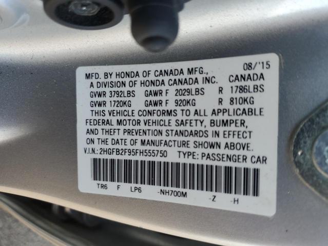 2015 HONDA CIVIC EXL - 2HGFB2F95FH555750