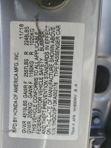 2019 HONDA ACCORD HYB #3284890924
