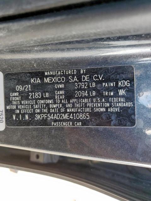 2021 KIA FORTE EX - 3KPF54AD2ME410865