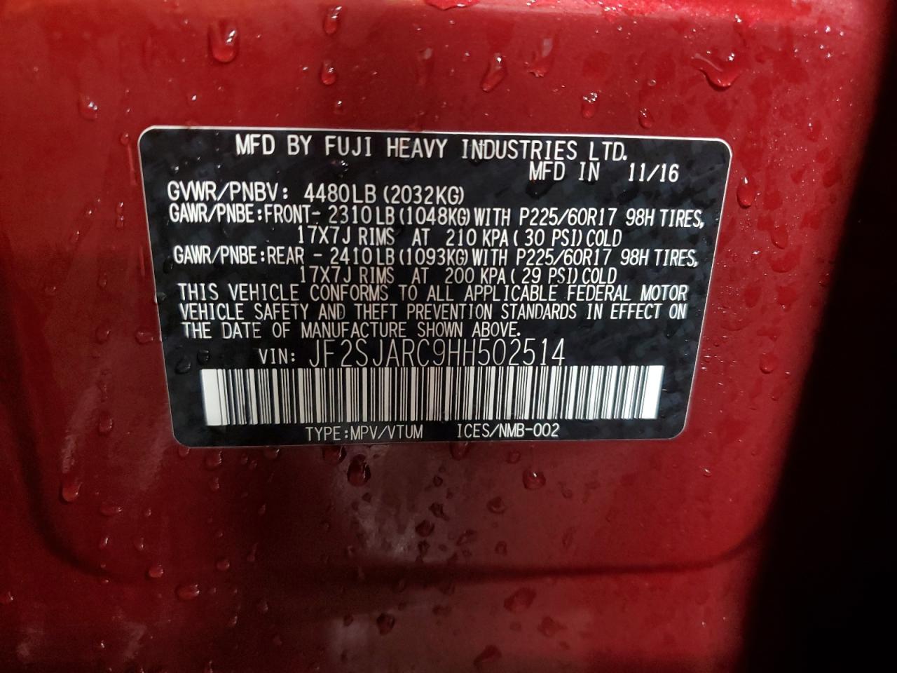 SUBARU FORESTER 2.5I LIMITED