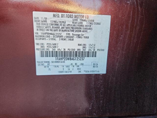 2010 FORD TAURUS SE - 1FAHP2DW8AG125237