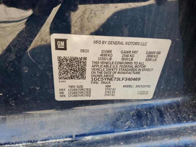 2020 CHEVROLET SILVERADO - 1GC5YNE73LF340469