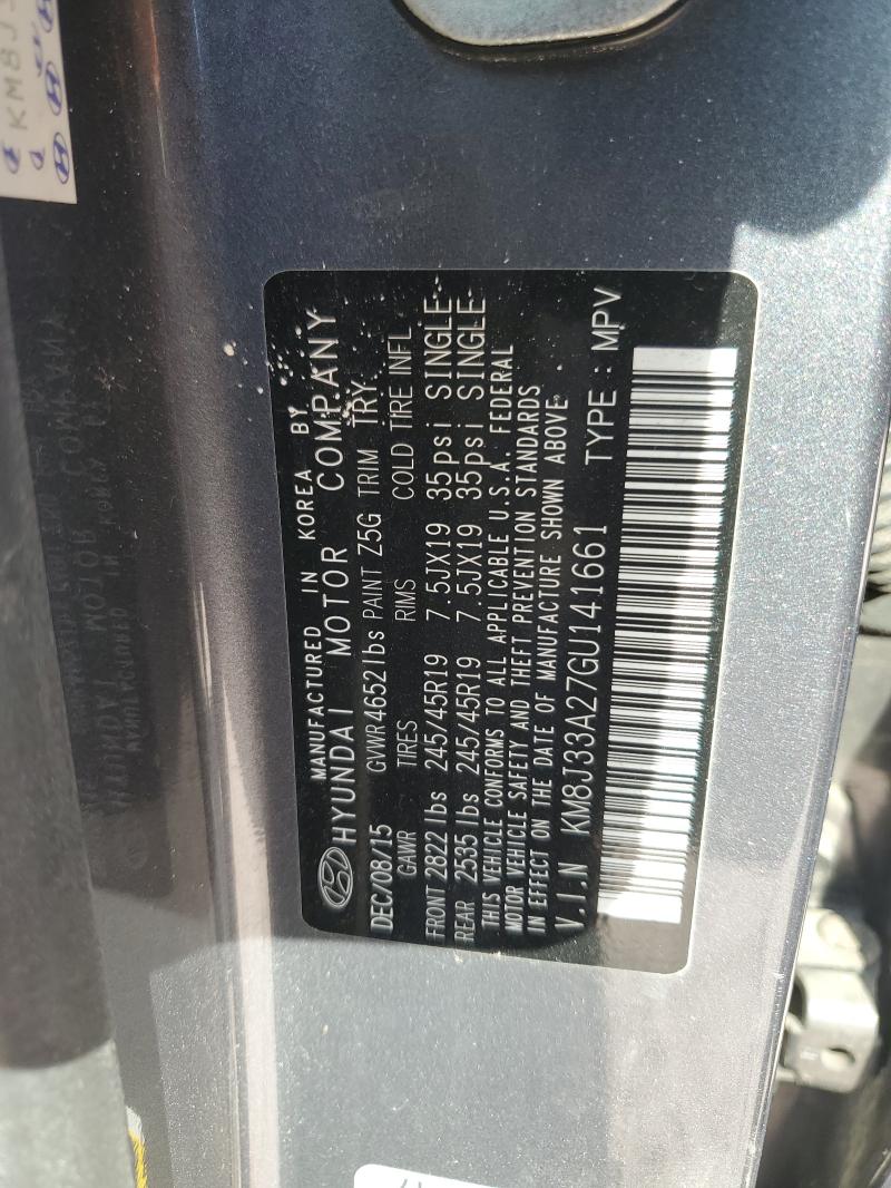 2016 HYUNDAI TUCSON LIM KM8J33A27GU141661