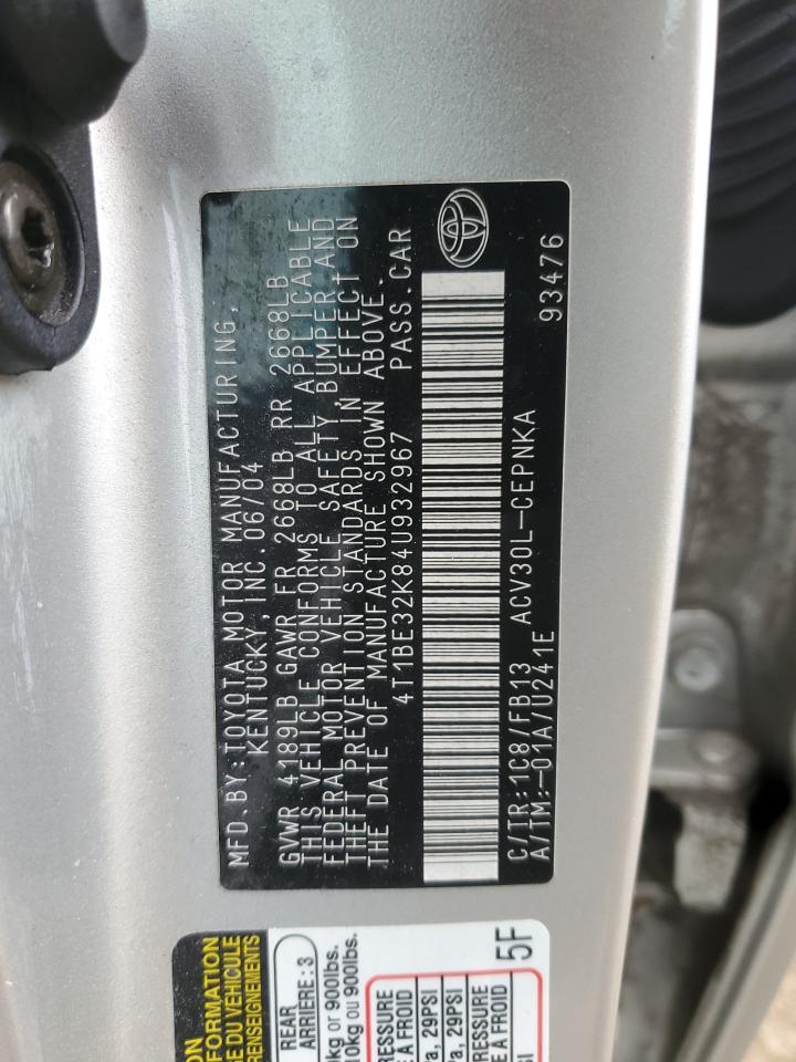 Lot #3291338144 2004 TOYOTA CAMRY LE