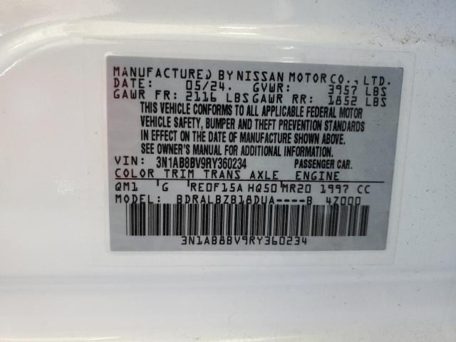 2024 NISSAN SENTRA S 3N1AB8BV9RY360234