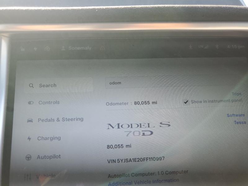 2015 TESLA MODEL S - 5YJSA1E20FF110997