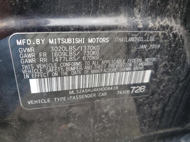 2019 MITSUBISHI MIRAGE LE ML32A5HJ4KH008416