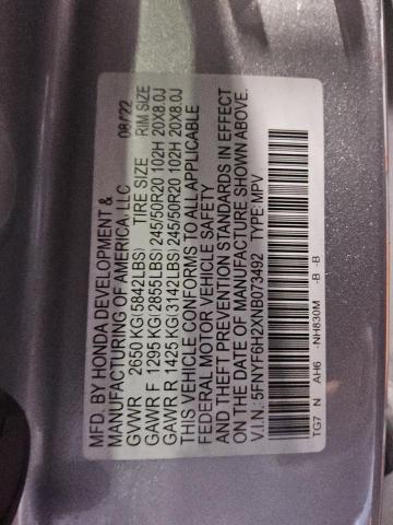 2022 HONDA PILOT SE 5FNYF6H2XNB073492