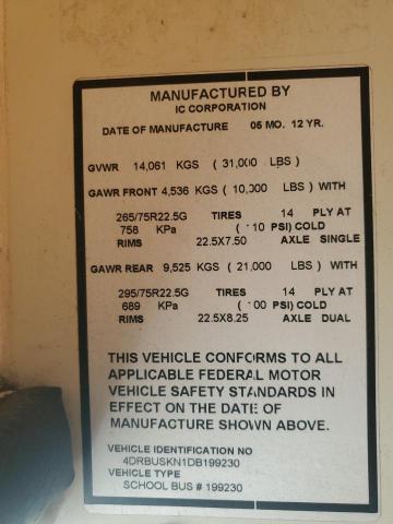 2013 IC CORPORATION CE SERIES SCHOOL #3264525508