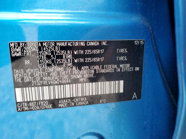 2016 TOYOTA RAV4 LE - 2T3ZFREV4GW248644