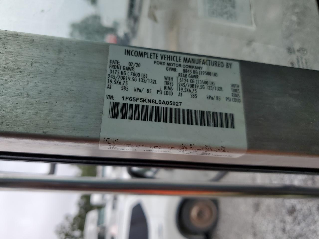 Lot #3305364302 2020 FORD F59