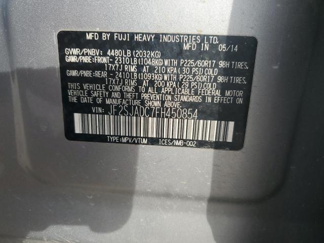 2015 SUBARU FORESTER 2 - JF2SJADC7FH450854