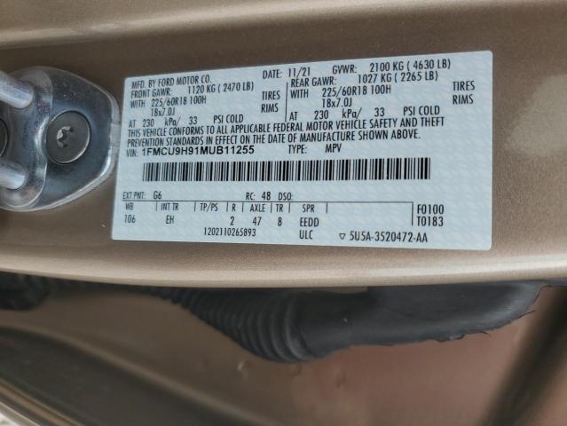 2021 FORD ESCAPE SEL - 1FMCU9H91MUB11255