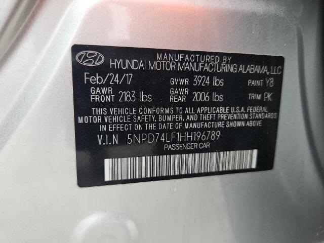 2017 HYUNDAI ELANTRA SE 5NPD74LF1HH196789