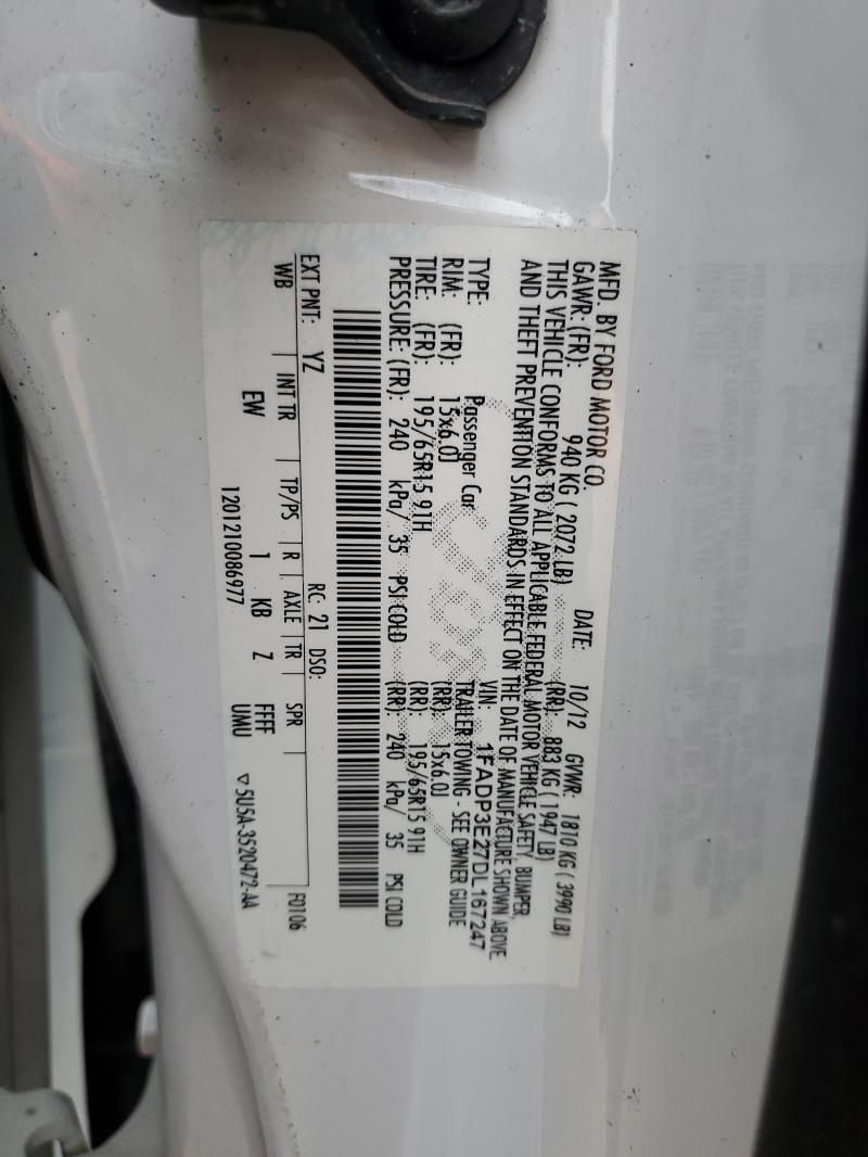 2013 FORD FOCUS S - 1FADP3E27DL167247