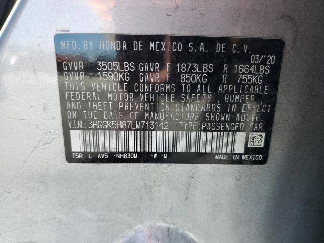 2020 HONDA FIT EX 3HGGK5H87LM713142