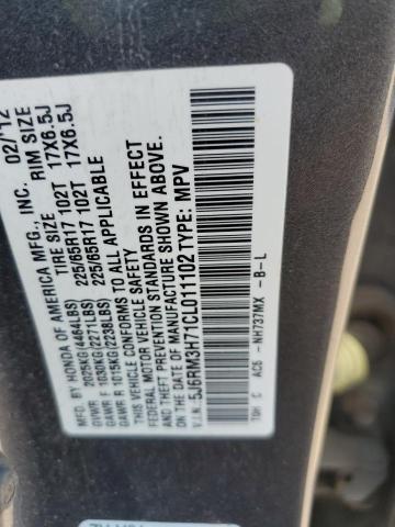 2012 HONDA CR-V EXL - 5J6RM3H71CL011102