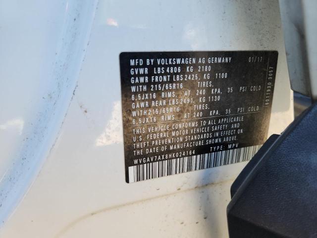 2017 VOLKSWAGEN TIGUAN S - WVGAV7AX8HK024164