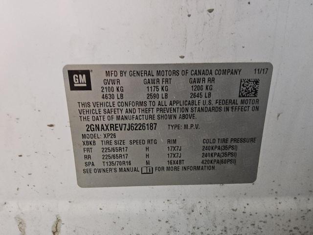 2018 CHEVROLET EQUINOX LS 2GNAXREV7J6226187