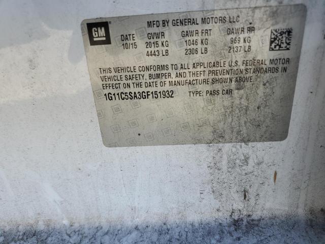 2016 CHEVROLET MALIBU LIMITED LT 1G11C5SA3GF151932