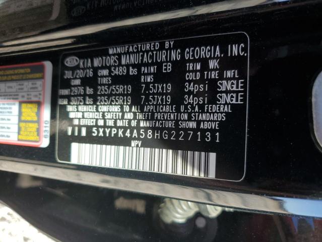 2017 KIA SORENTO SX - 5XYPK4A58HG227131