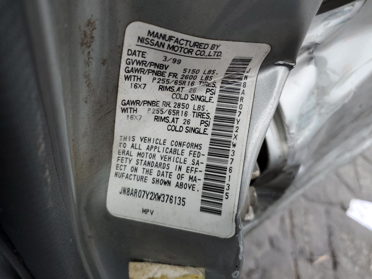 Lot #3279841330 1999 NISSAN PATHFINDER