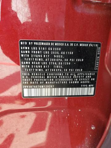 2019 VOLKSWAGEN TIGUAN SE 3VV3B7AX7KM129267