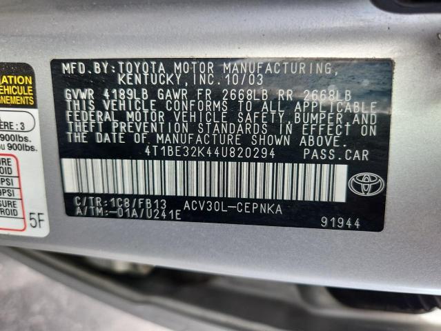 2004 TOYOTA CAMRY LE #3282737283