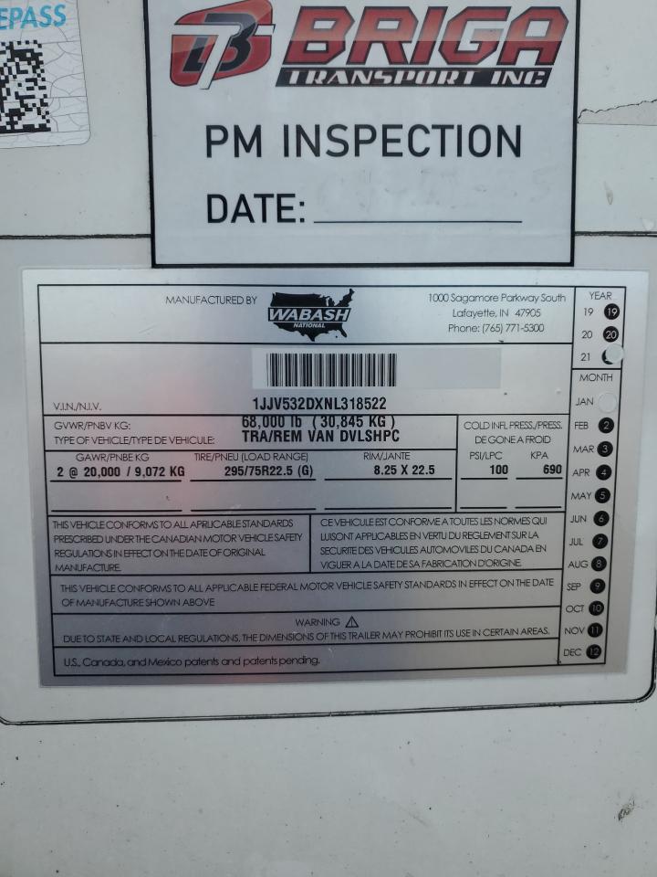 Lot #3286665293 2022 WABASH DVLSHPC