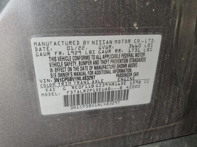 2022 NISSAN KICKS S 3N1CP5BV1NL483297