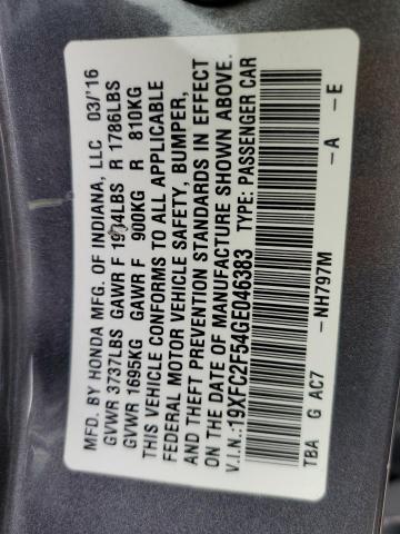 2016 HONDA CIVIC LX - 19XFC2F54GE046383